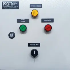 Painel para Bomba de Incêndio Profit 3 CV, 220 V Trifásico, com Partida Direta, Botoeira 220 V e Proteção de 7–10 A