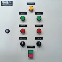 Painel de Comutação Automática Profit para 2 Motores de 4 CV, 220 V Trifásico, com Partida Direta, Extravasão e Proteção de 10–15 A