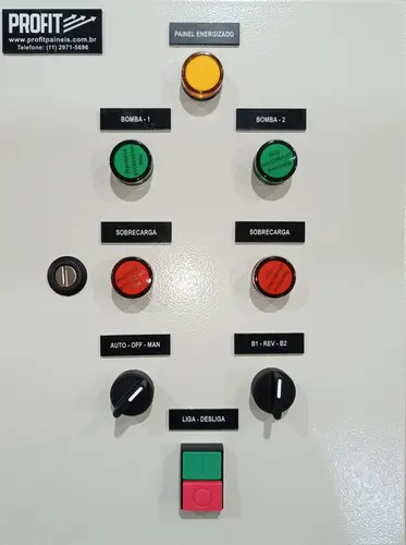 Painel de Comutação Automática Profit para 2 Motores de 3 CV, 220 V Trifásico, com Partida Direta e Proteção de 7–10 A